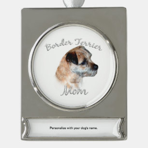 Border Terrier Mum 2 Silver Plated Banner Ornament
