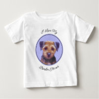Border Terrier Painting - Cute Original Dog Art