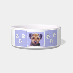 Border Terrier Painting - Cute Original Dog Art Bowl
