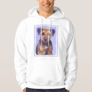 Border Terrier Painting - Cute Original Dog Art Hoodie
