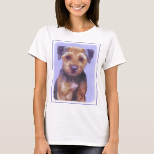 Border Terrier Painting - Cute Original Dog Art T-Shirt