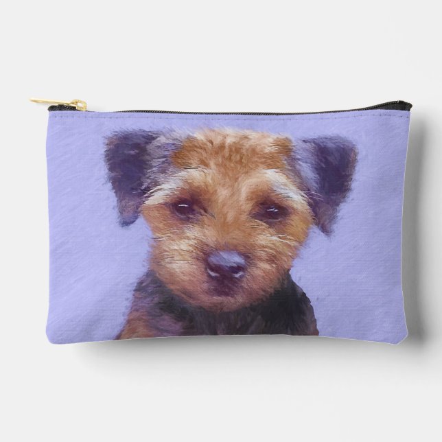Border Terrier Painting Cute Original Pet Dog Art Accessory Pouch (Front)