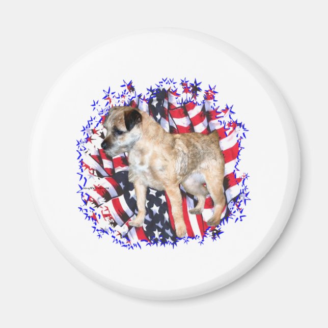 Border Terrier Patriot Magnet (Front)