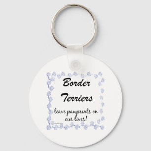 Border Terrier Pawprints Keychain