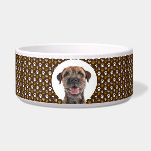 Border Terrier Personalise Photo & Name Dog Bowl