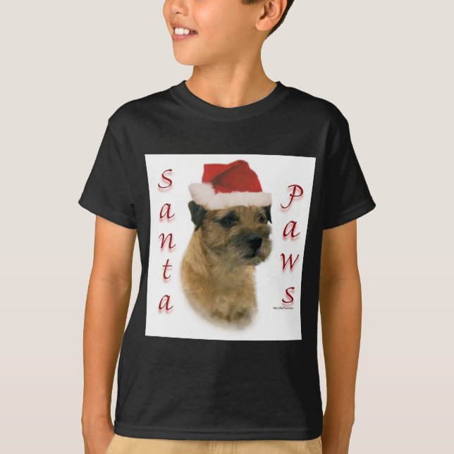 Border Terrier Santa Paws T-Shirt (Front)