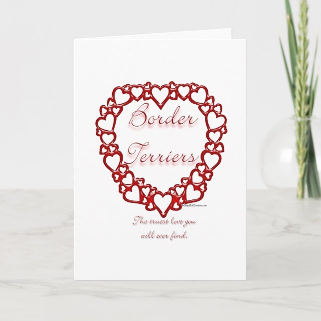 Border Terrier True Love Holiday Card (Front)