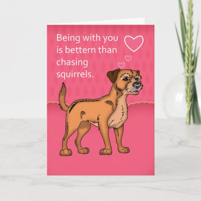 Border Terrier Valentine's Day Card - From Dog (Front)