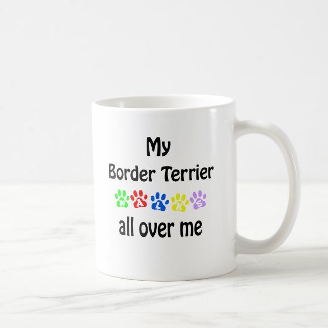 Border Terrier Walks Design Coffee Mug (Right)