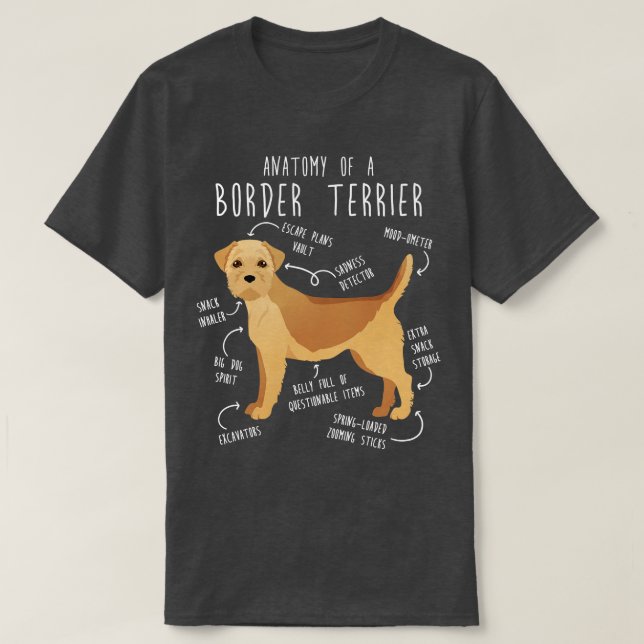 Border Terrier Wheaten Dog Anatomy 1 T-Shirt (Design Front)