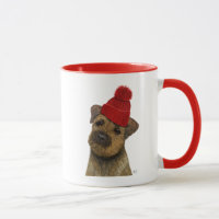 Border Terrier with Red Bobble Hat 3