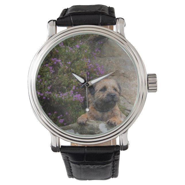 Border terrier wrist watch (Front)