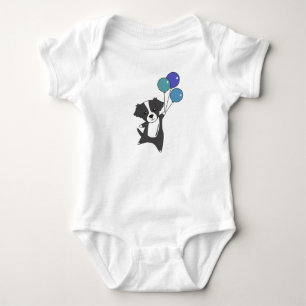 Bordercollie Dog Flies With Balloons Sweet Animals Baby Bodysuit