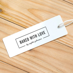 Bordered Modern Bold & Script Name Baked with Love Self-inking Stamp