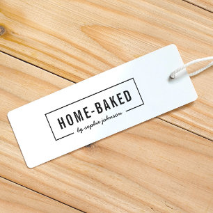 Bordered Modern Bold & Script Name Home-Baked Self-inking Stamp