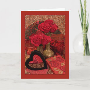 Bordered roses II Holiday Card