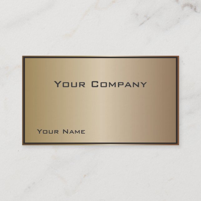 Bordered Simple Bronze Corporate  Business Card (Front)