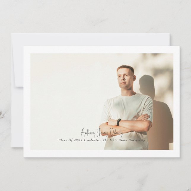 Bordered Simple Photo Modern Design Announcement (Front)