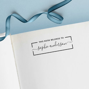 Bordered This Book Belongs To Trendy Script Name Self-inking Stamp