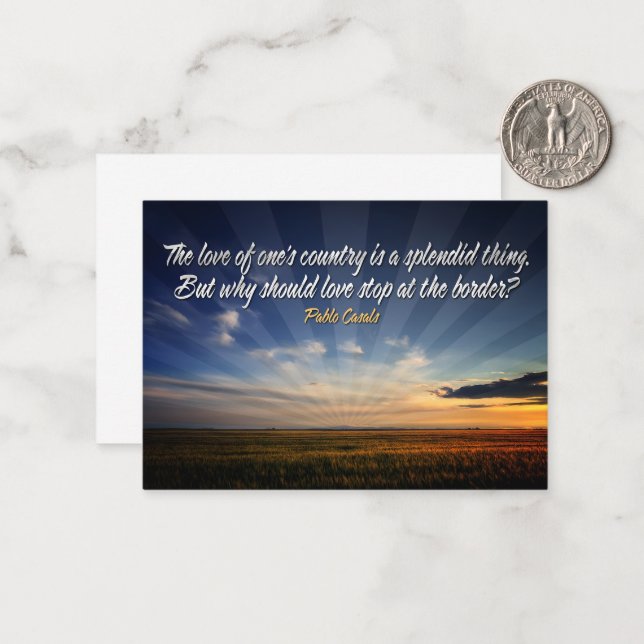 "Borderless love" Inspirational Quote Card (Front/Back In Situ)