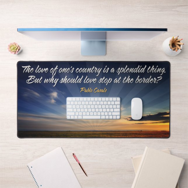 "Borderless love" Inspirational Quote Desk Mat (Office 1)