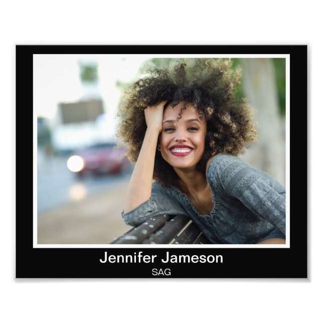 Borderline Actor Acting Headshots Landscape Photo Print (Front)