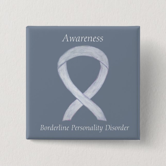 Borderline Personality Disorder Ribbon Custom Pin (Front)