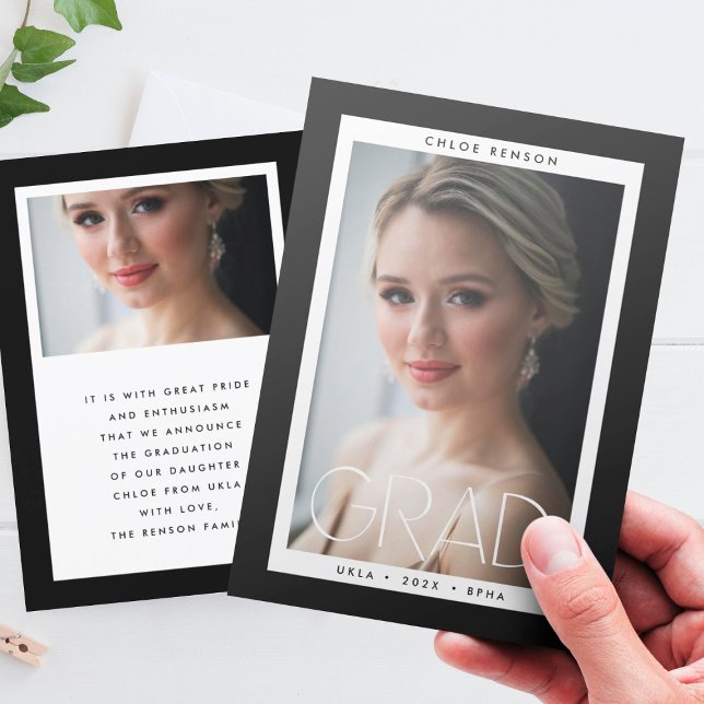 BORDERS GRAD University Graduate Photo Graduation Announcement (Creator Uploaded)