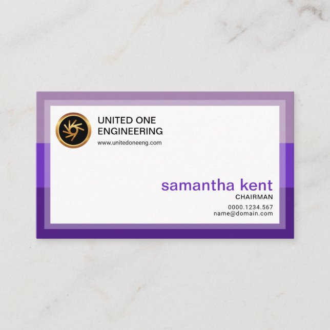 Borders Of Creative Purple Elegance Chairman CEO Business Card (Front)