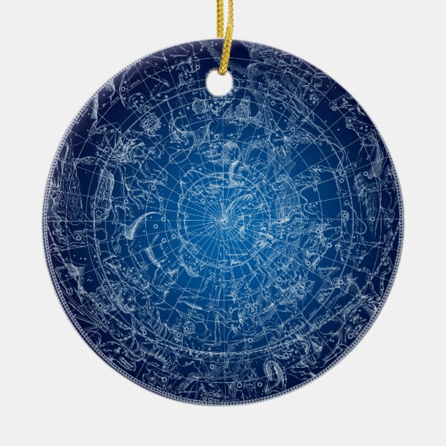 Boreal Hemysphere Sky constellations Ceramic Ornament (Front)
