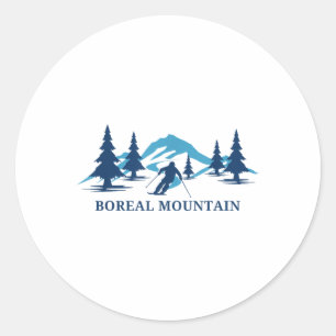 Boreal Mountain California Ski Resort Skiing Skier Classic Round Sticker