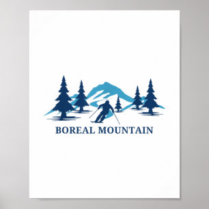 Boreal Mountain California Ski Resort Skiing Skier Poster