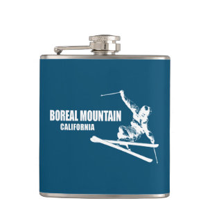 Boreal Mountain California Skier Hip Flask