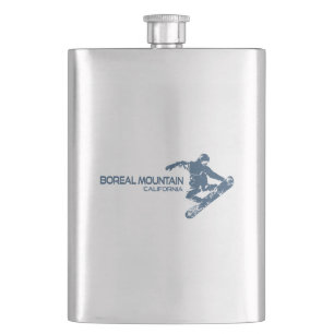 Boreal Mountain California Snowboarder Hip Flask