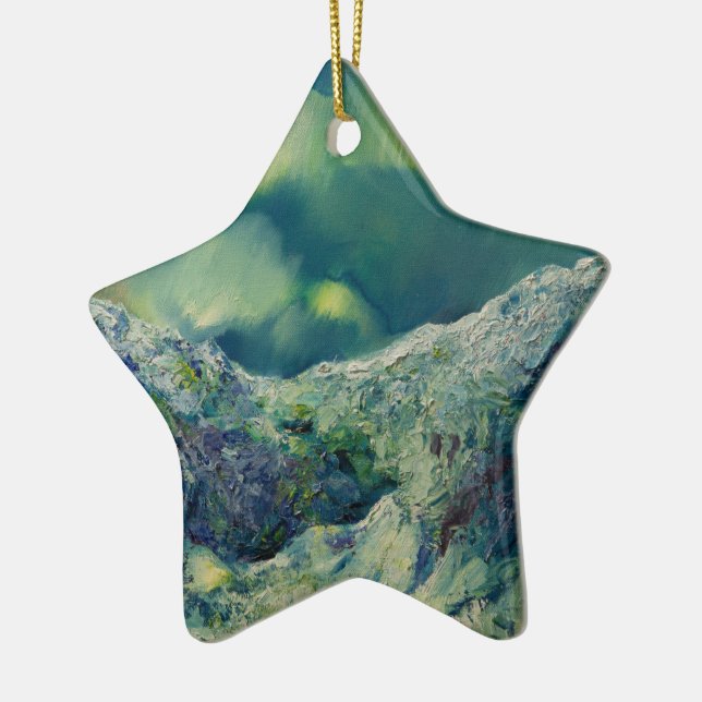 Borealis Dance Ceramic Ornament (Left)