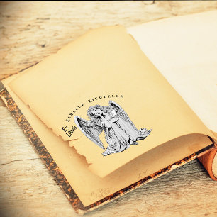 Bored Angel Girl Wood Art Stamp