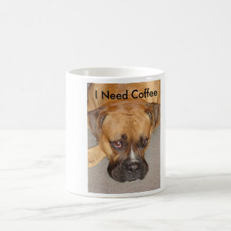 bored boxer, I Need Coffee Coffee Mug