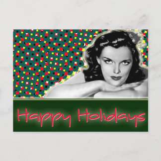 Bored Brunette - Happy Holidays Holiday Postcard