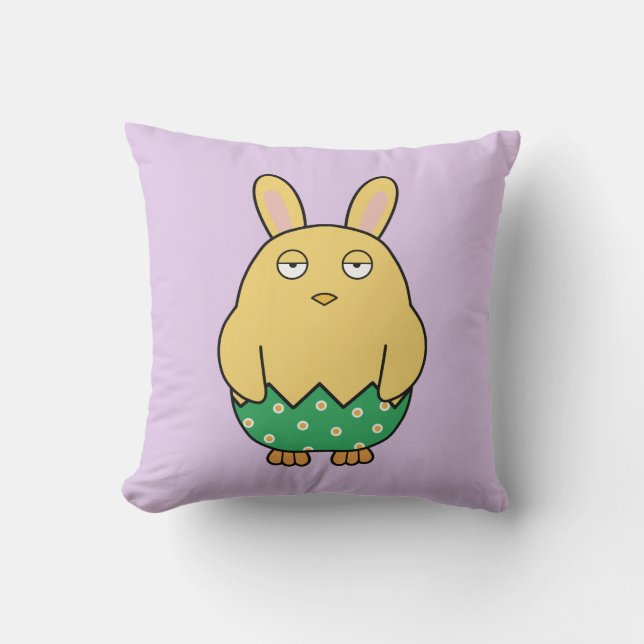 Bored Bunny Chick 02 Cushion (Front)