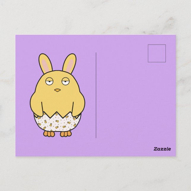 Bored Bunny Chick Postcard (Back)