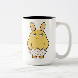 Bored Bunny Chick Two-Tone Coffee Mug