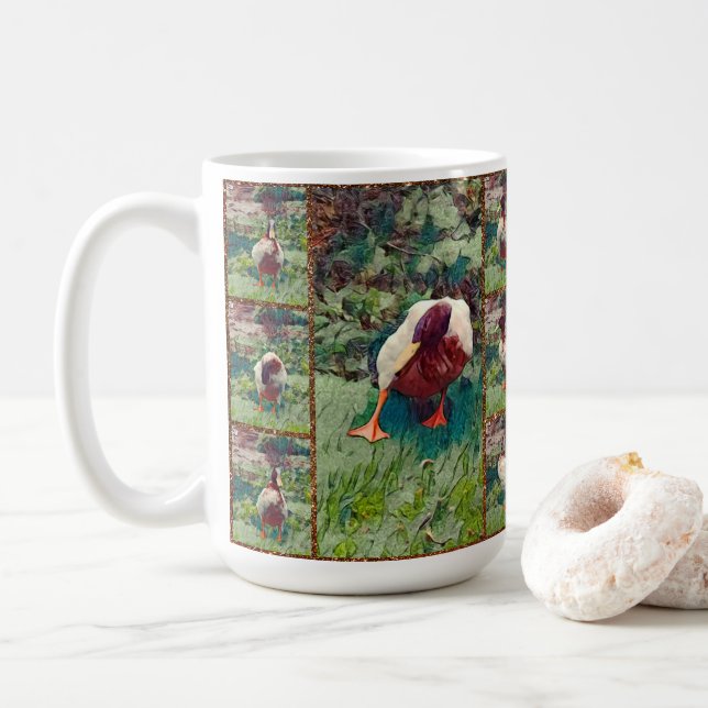 Bored Duck Photo Collage, Coffee Mug (With Donut)