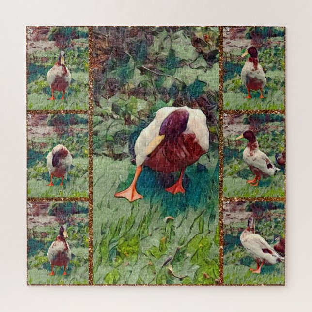Bored Duck Photo Collage, Jigsaw Puzzle (Vertical)