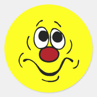 Bored Face Grumpey Classic Round Sticker