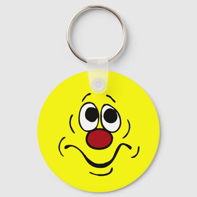 Bored Face Grumpey Key Ring (Front)