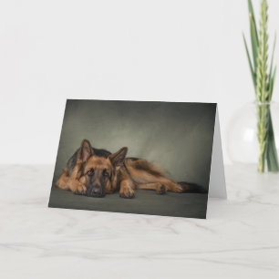 bored german shepherd dog card