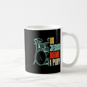 Boredkoalas Jesus Name I Play Drums - Men, Boys -  Coffee Mug