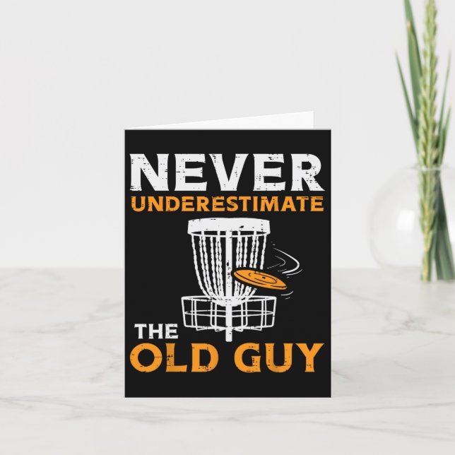 Boredkoalas Never Underestimate Old Guy Disc Golf  Card (Front)