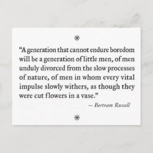 Boredom and "little men" postcard