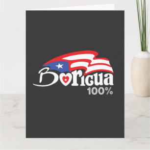 Boricua 100% Puerto Rico Folded Greeting Card
